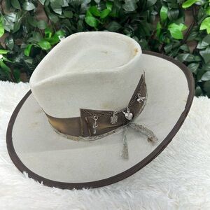Chic Cream Fedora with Brown Details